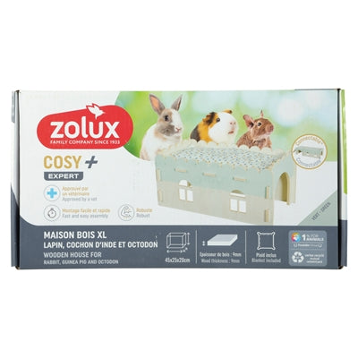 Zolux Knaaghuis Cosy Konijn Uitbreiding Hout knaagdierspeelgoed 45x25x20 cm