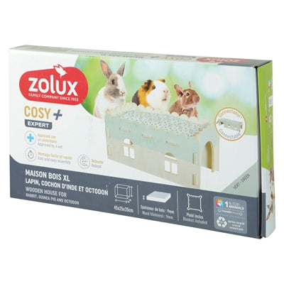 Zolux Knaaghuis Cosy Konijn Uitbreiding Hout knaagdierspeelgoed 45x25x20 cm