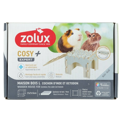 Zolux Knaaghuis Cosy Cavia Hout knaagdierspeelgoed 21x21x16 cm