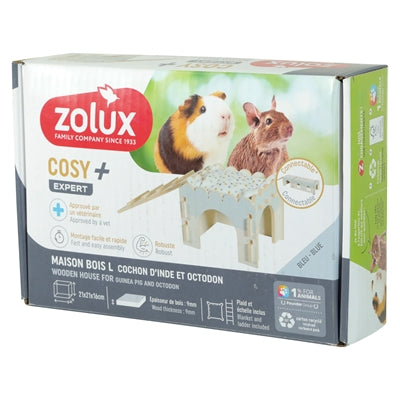 Zolux Knaaghuis Cosy Cavia Hout knaagdierspeelgoed 21x21x16 cm