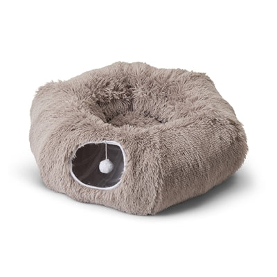 Savic Snuggle Tunnel / Kattenmand Warm Grijs kattenspeelgoed 85x85x26,5 cm