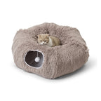 Savic Snuggle Tunnel / Kattenmand Warm Grijs kattenspeelgoed 85x85x26,5 cm