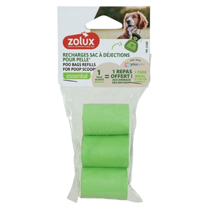 Zolux Navulling Poepzakjes Voor Hondenpoepschep Groen hondenpoepzakjes 3x15 Zakjes