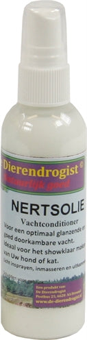 Dierendrogist Nertsolie Vachtconditioner voedingssupplement hond 100 ml