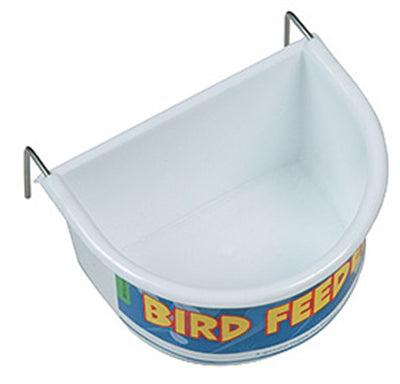 HAPPY PET VOERBAK HALF ROND WIT LARGE 11,5X8,5X6,5 CM