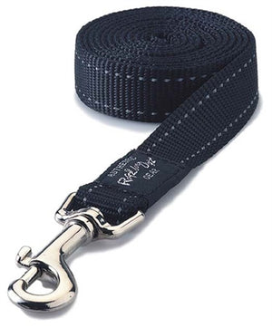 Rogz For Dogs Fanbelt Long Lijn Zwart hondenhalsband hondenriem nylon 20 MMX1,8 Mtr