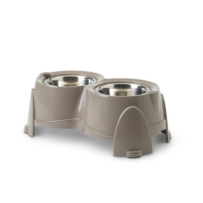 SAVIC VOERBAK ERGO FEEDER WARMGRIJS 61X35X28 CM 2X1,5 LTR