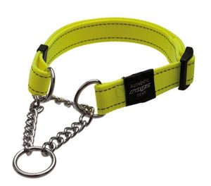 Rogz For Dogs Fanbelt Halfslip Halsband Geel hondenhalsband hondenriem nylon 20 MMX34-56 cm