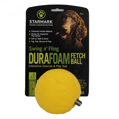 Starmark Swing 'n Fling Durafoam Fetch Bal Aan Koord hondenspeelgoed