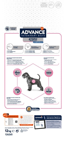 Advance Veterinary Diet Dog Gevoelige Huid Medium / Maxi hondenvoer droogvoer 12 kg
